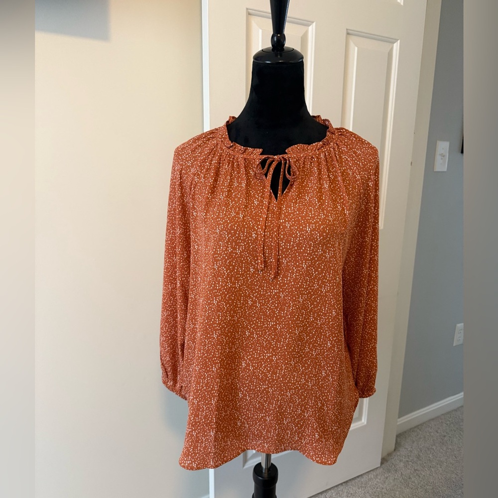 Loft Printed tie front top